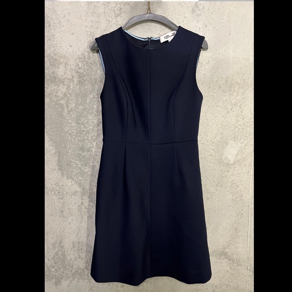 Diane Von Furstenberg Navy A-Line Dress with Pockets! - Picture 1 of 5